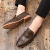 46 47 Large Size Loafers Men's New British Korean Versi of Lazy Slip- Pointy Business Formal Casual Leather Shoes