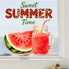 Creative Summer Watermelon Iced Drink Static Cling Wall Sticker Waterproof Oil Proof Kitchen Living Room Decor