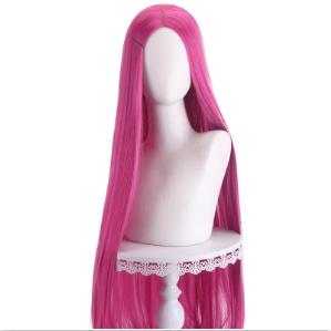 40Inch Long Straight Cosplay Wig Centre Parting Central Split Blond Pink Rose Red Purple Heat Resistant Synthetic Hair Wigs