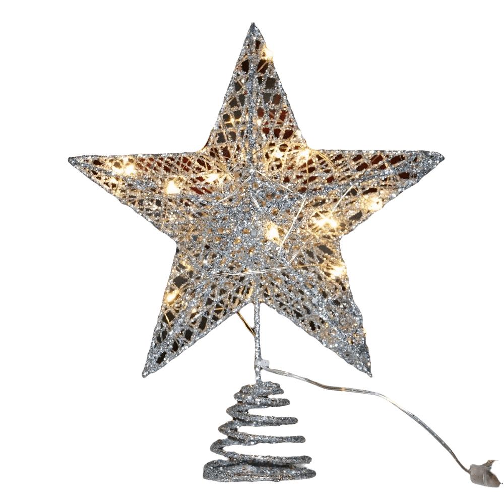 Lightweight Tree Top Star Metal Xmas Tree Decorations Glitter Christmas Star Home Decor