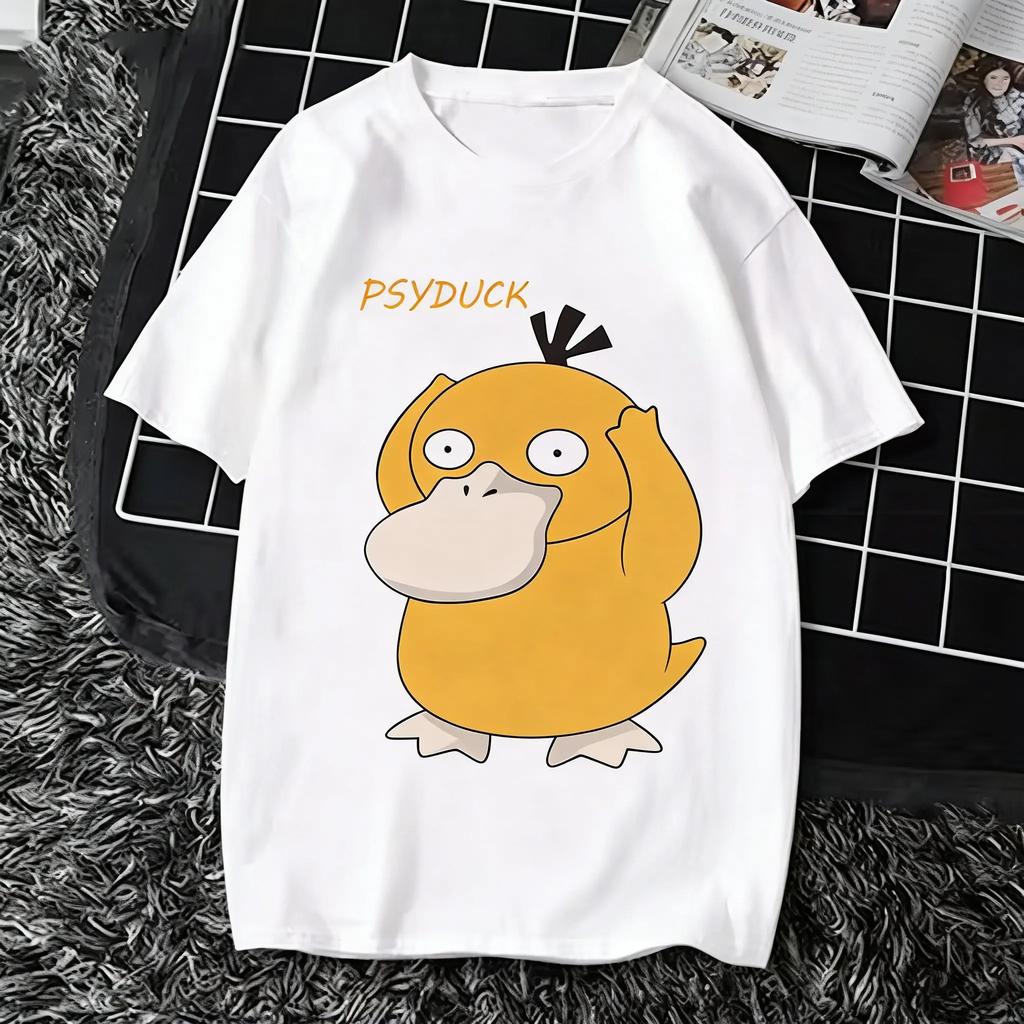 2026 Psyduck Oversized Anime T Shirt Men Women Kids Short Sleeve Tee Streetwear Y2k Clothes Casual Top Summer Fashion Unisex