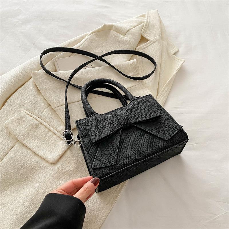 Retro Mode Temperament Handtasche 2025 neu vielseitig ins Schleife Temperament Umhängetasche kleine quadratische Tasche