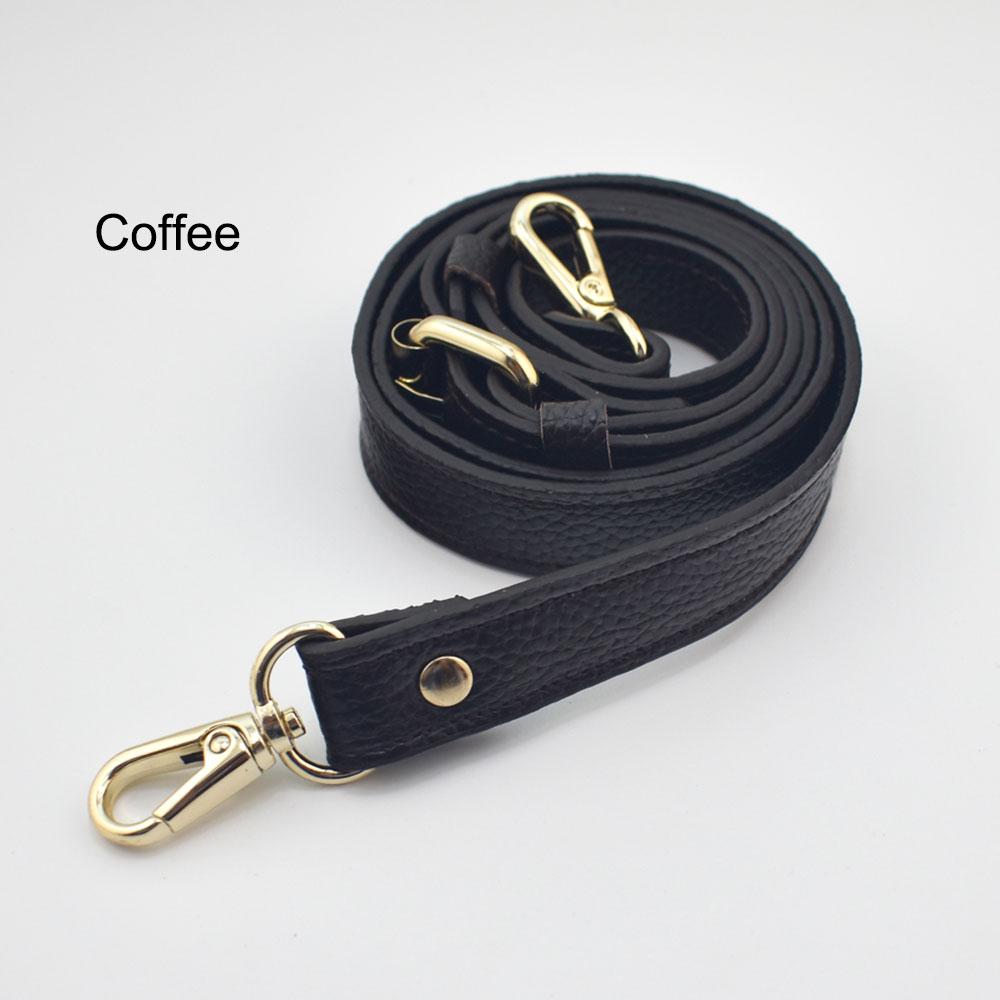 

120cm Long Genuine Leather Bag Strap with Metal Buckle Adjustable Women Purse Straps Replacement Shoulder Belt Handbag Accessory кавовий