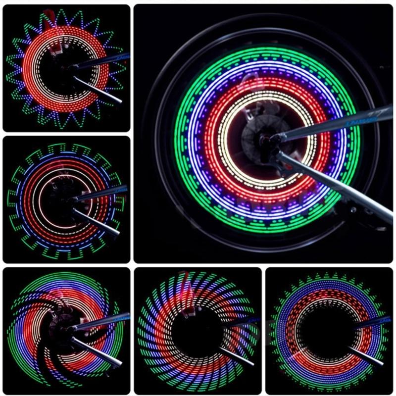 32 Pattern Cycling Tire Light Mountain Bike Safety Warning Lamp Waterproofs LED Bicycles Spoke Light Easy to Install