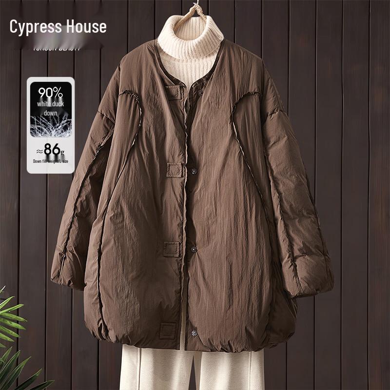 

Женский пуховик свободного кроя средней длины с 90% утиного пуха L