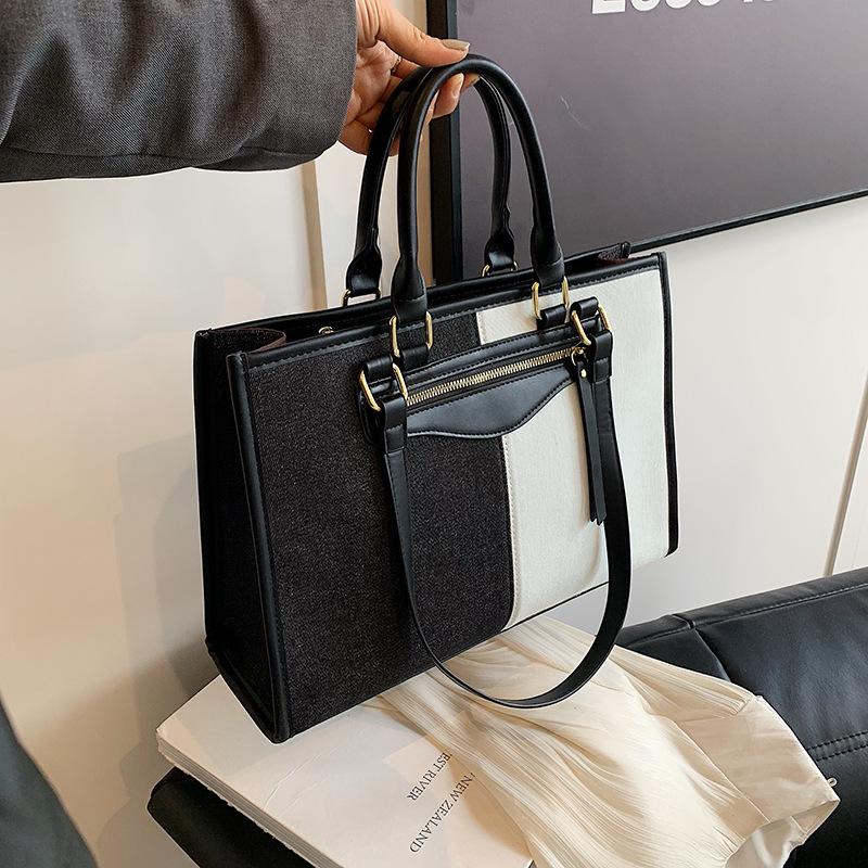 Fashion Color Matching Large-capacity Bag Women's New Casual Tote Bag Versatile Commuter Shoulder Bag