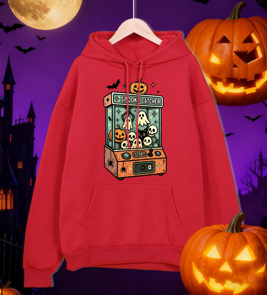 Halloween Themed Doll Machine Print Mens Hoodies Comfortable Pocket Hoodie Fleece Autumn Clothing Casual All-Match Streetwear