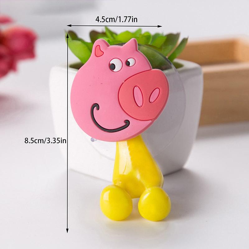 

Держатель зубной щетки с изображением животных из мультфильмов, настенный, антибактериальный, с присоской, органайзер для ванной комнаты