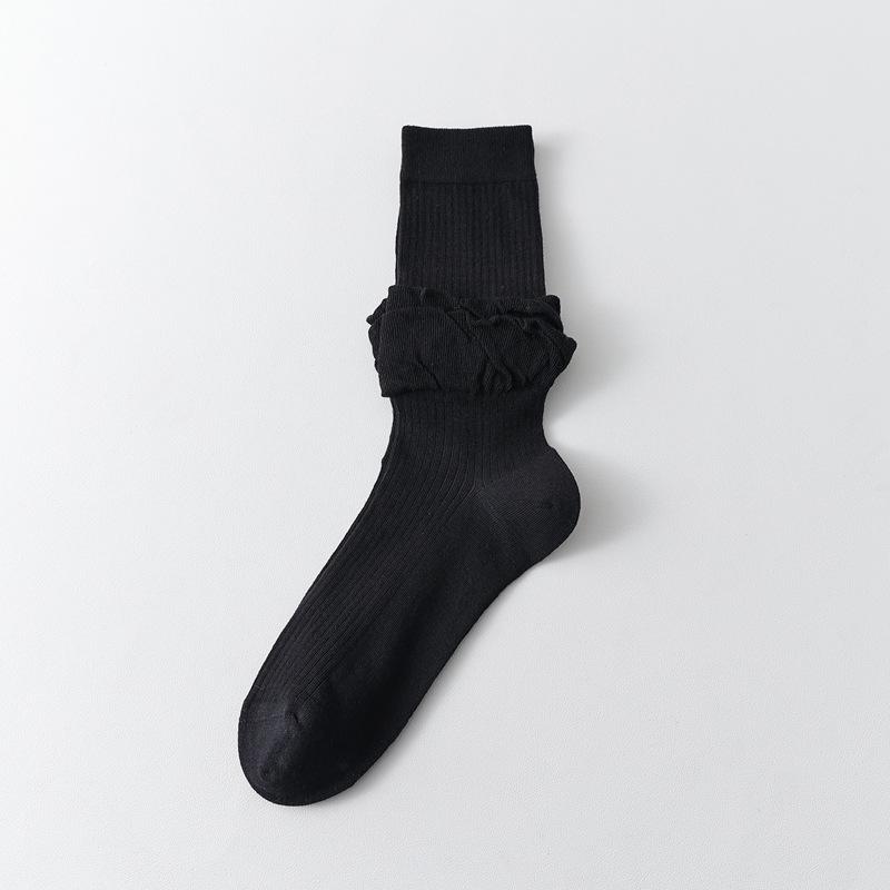 Spring And Summer Thin Socks Women'S Lace Bubble Mouth Sweet Medium Tube Stacking Socks Girl Socks