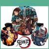 Lebendige und bequeme Demon Slayer 3D-gedruckte Partner-Hoodies mit langen Ärmeln