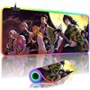 RGB Backlit Anime D_Demon S_Slayer Mouse Pad Cute Anime Grils Lager Gamer Cabinet Overwatched Mouse Mat Non-Slip Keyboard Mat
