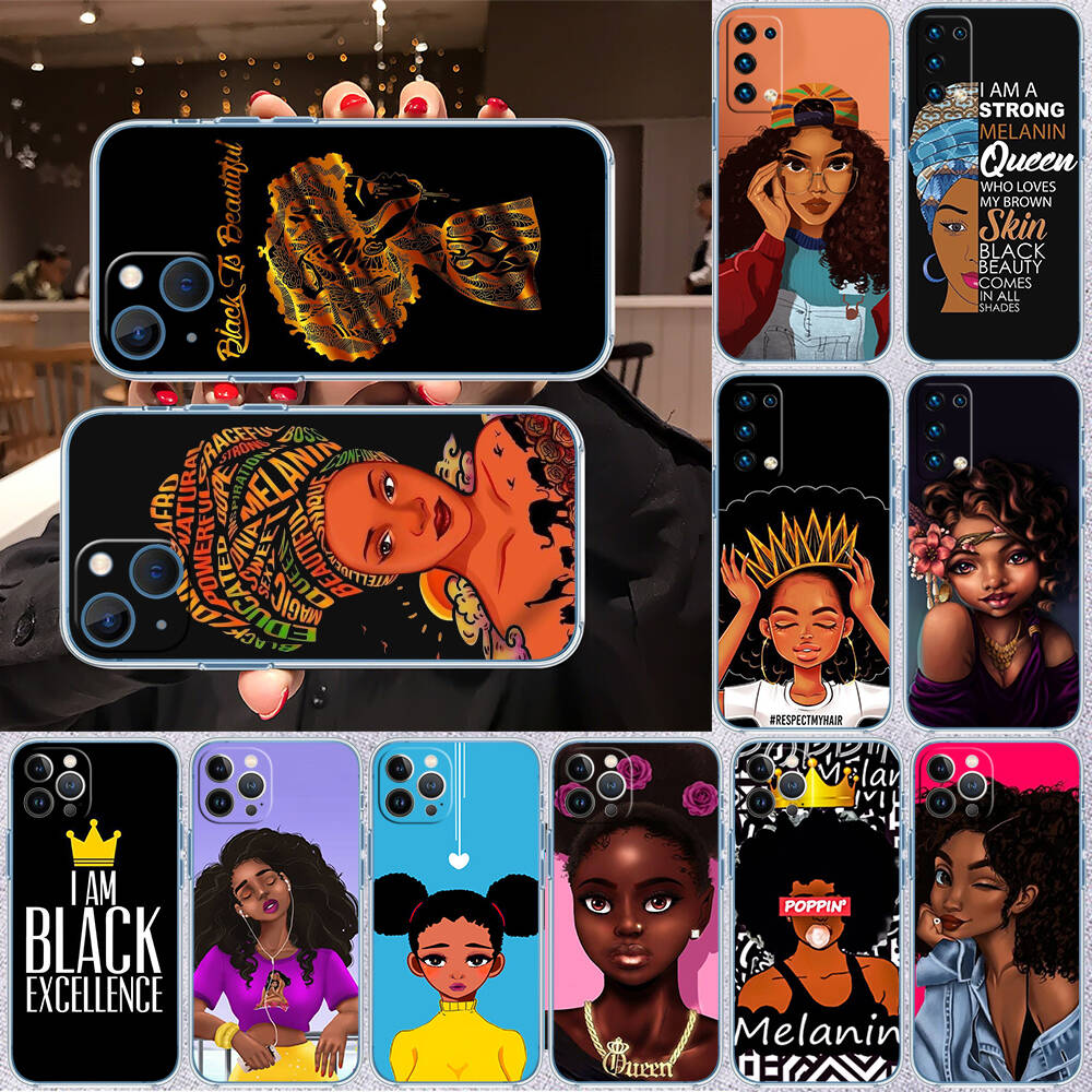 Chica Poppin Black Girl Case for Motorola G10 G20 G04 E30 E40 E22 E20 E13 E15 G22 G23 G05 G75 G35 G55 E22S E7 G6 G7 G8 G9 Plus Power Play