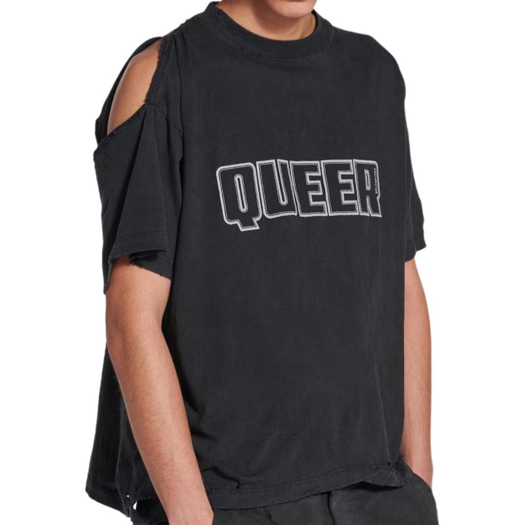 Balenciaga SS25 T Shirt Loose Fit Unisex Black 826346TSVS51041