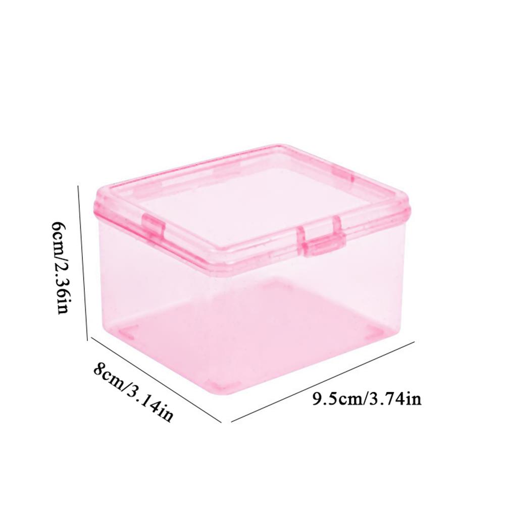 Mini Plastic Box Rectangular Box Transparent Glitter Storage Box Packing Box Dustproof Jewelry Storage Case Container 9.1*8*6cm