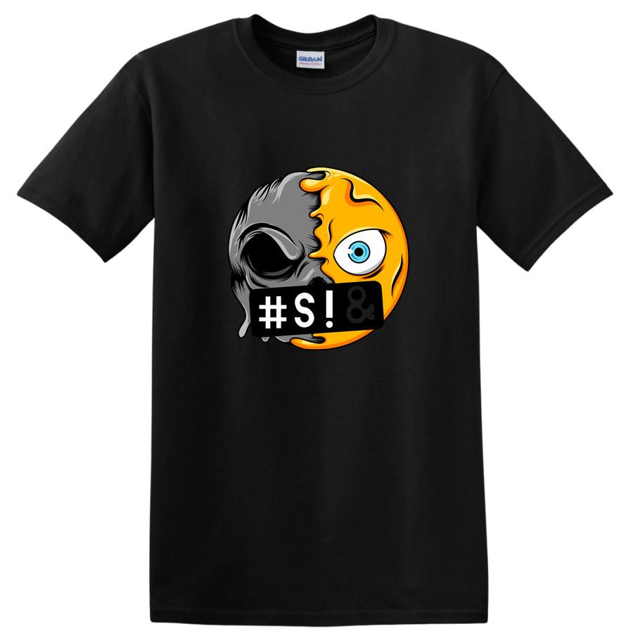 Skull Half Face Graphic T Shirt Funny Unique Design Cool Tee for Men Women M