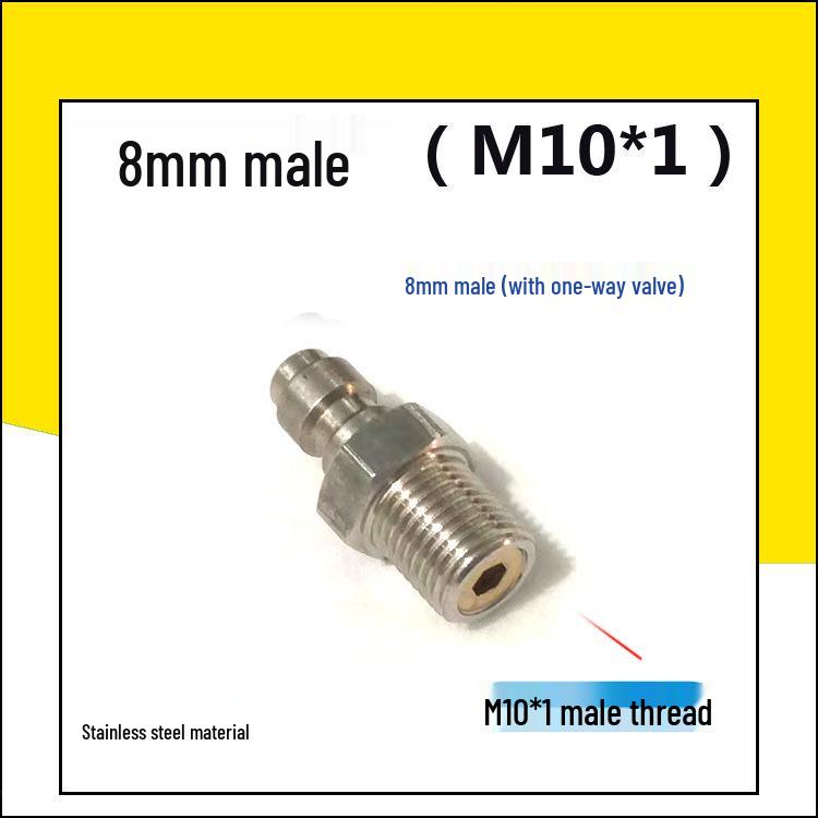 8mm M10*1 Stainless Steel High Pressure Quick Connect Male Coupler for 8mm Female.