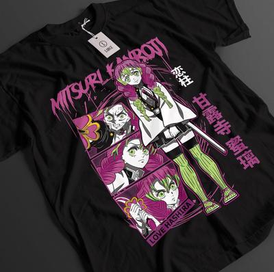 Demon Slayer Shirt Mitsuri Kanroji T-Shirt Tanjiro KNY Anime Akaza Top Muzan Tee