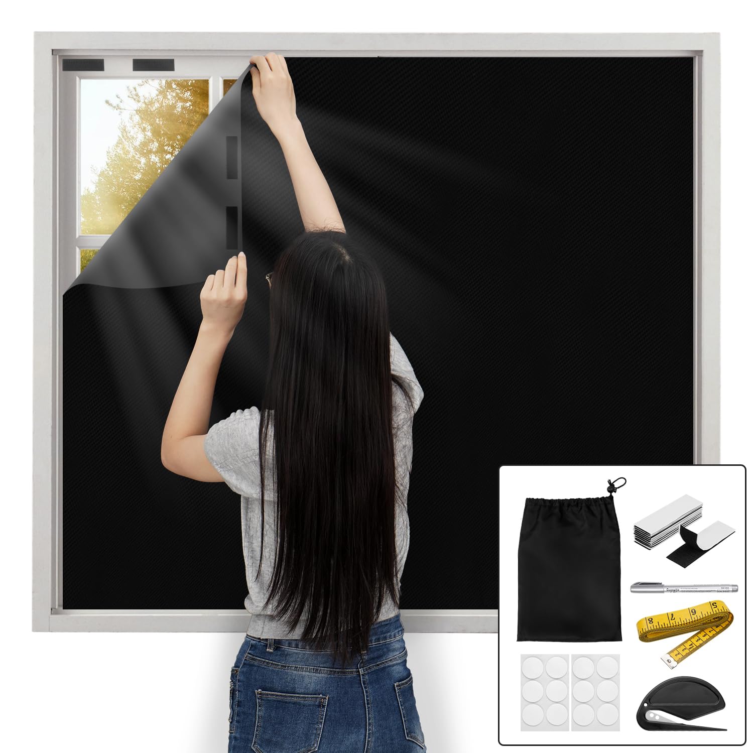 

УФ Мозан Блэкаут Лист Оконная Ткань Оконный Блэкаут Лист Блэкаут Пленка Пленка для Конфиденциальности Оконного Стекла Солнцезащитный Лист Блэкаут Штора 420D Оксфорд Тепло чёрный