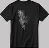 Horse Figure Short Sleeve White-Black Men's / Women's T Shirt K169