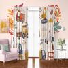 Cartoon Car -2 Pieces - Printed Curtain, 100% Polyester Material, Suitable for Home Decoration