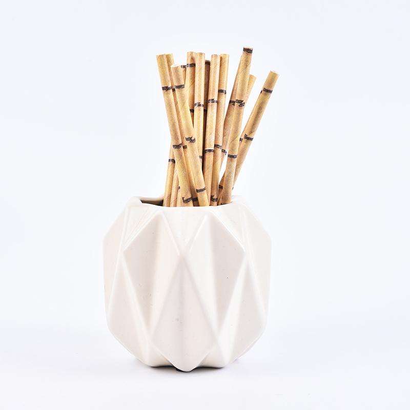 25 sztuk papierowe słomki bambusowe słomki z nadrukiem hawajska dżungla tropikalny nadruk bambusa