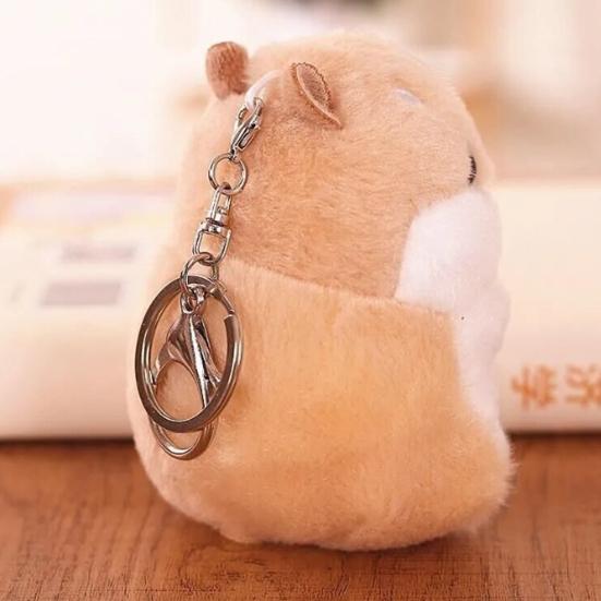 Plyšový přívěsek na klíče pro křečka Měkké roztomilé plyšové zvířátko Přívěsek na tašky Batohy Klíče Rozkošný plyšový přívěsek na klíče Dárek pro děti Přátele Vánoce Narozeniny