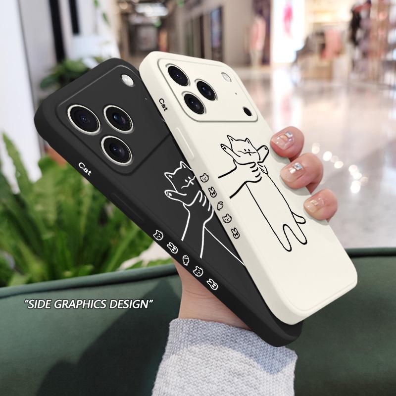 Fidgeting Cat Phone Case For iPhone 17 Air 16 16e 15 14 13 Pro Max Plus Mini Liquid Silicone Soft Cover