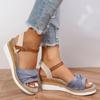 Women Fashion Platform Sandals Summer Peep Toe Wedges Gladiator Sandals Woman Non Slip Thick Soled Beach Shoes Plus Size