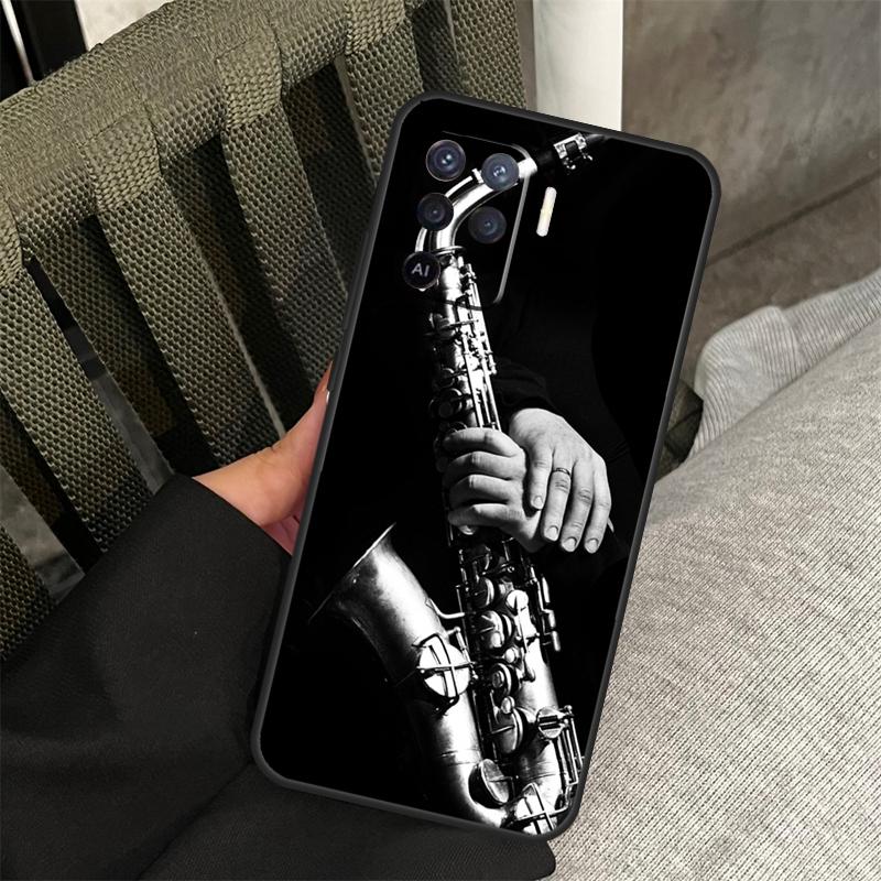 Saxophone Music Case For Oppo A80 A60 A40 A94 A54 A98 A78 A18 A38 A58 A16 A76 A96 A17 A77 A74 A57S A15 Cover