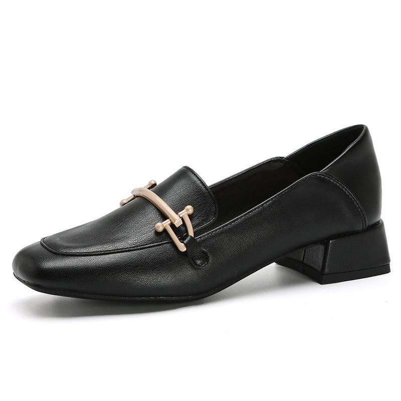 

Leather flat for Huizhou women s shoes Su Yinyin same black work shoes women s spring new Mary Jane shoes 40 чорний