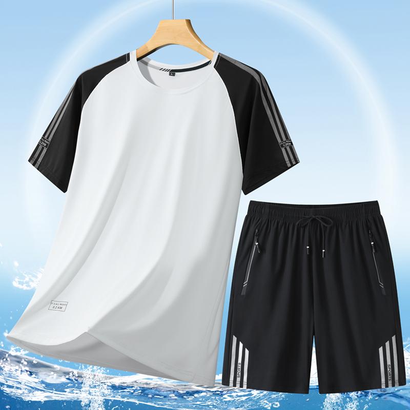 Conjunto Deportivo Casual para Hombre Verano Delgado Secado Rápido para Correr Conjunto de Dos Piezas