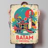 Batam Indonesia Travel Printed Poster Customized Wall Art Retro Vintage Metal Tin Signs for Desk Decor Modern Home Decoration