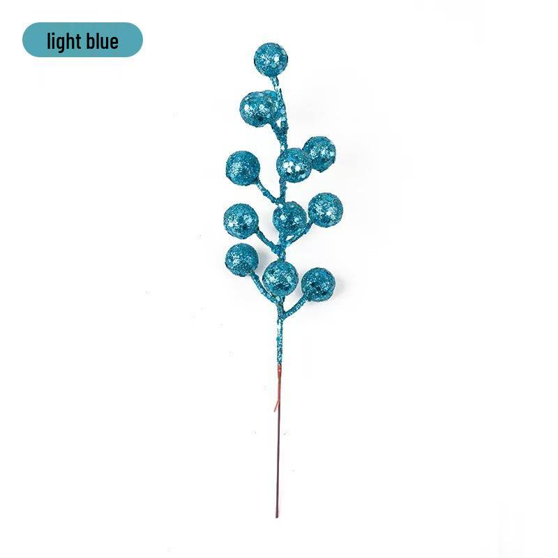 Shiny Christmas Fruit Picks & Glitter Berry Branches for Tree & Wreath Decor