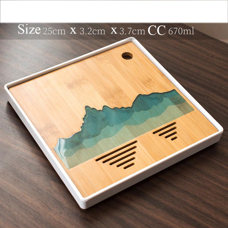 

Подносы для чая из горного пластика и бамбука. Чайная доска. Поднос для сервировки кунг-фу. Аксессуары для стола.