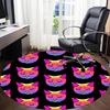 1pc Rainbow Cat Faces Carpet, Round Non Slip Durable Large Size Office Carpet, Suitable for Office
