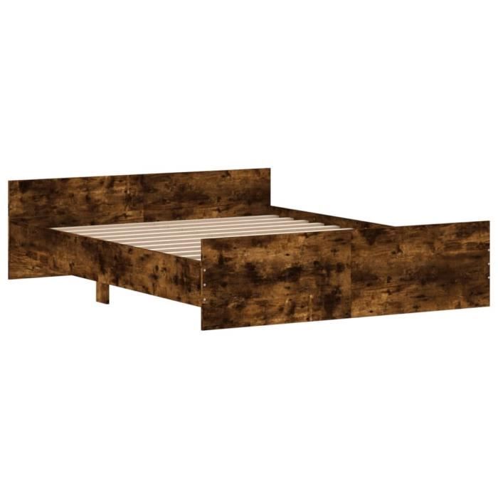 VidaXL Bed Frames Headboard and Footboard Smoked Oak 160x200 Cm 3203765