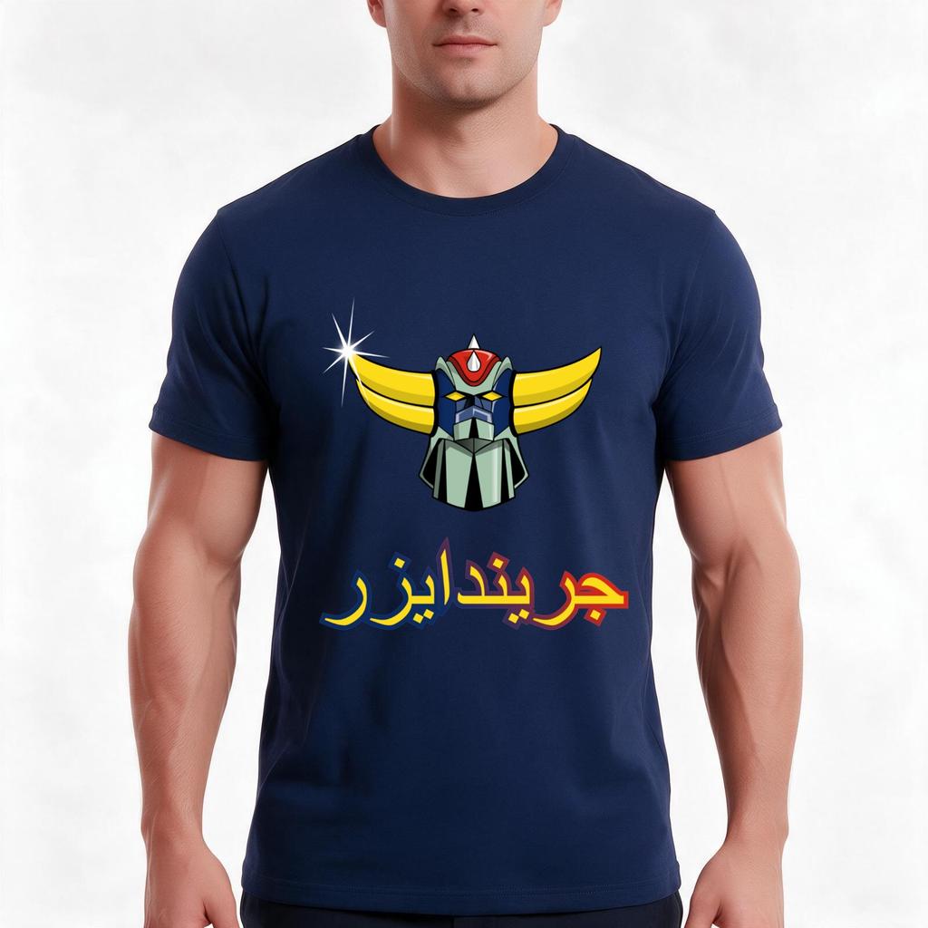 Grendizer Tshirt Summer Casual Cotton Tee Oversized Streetwear Tops Vintage Graphic Print Loose Fit Short Sleeve