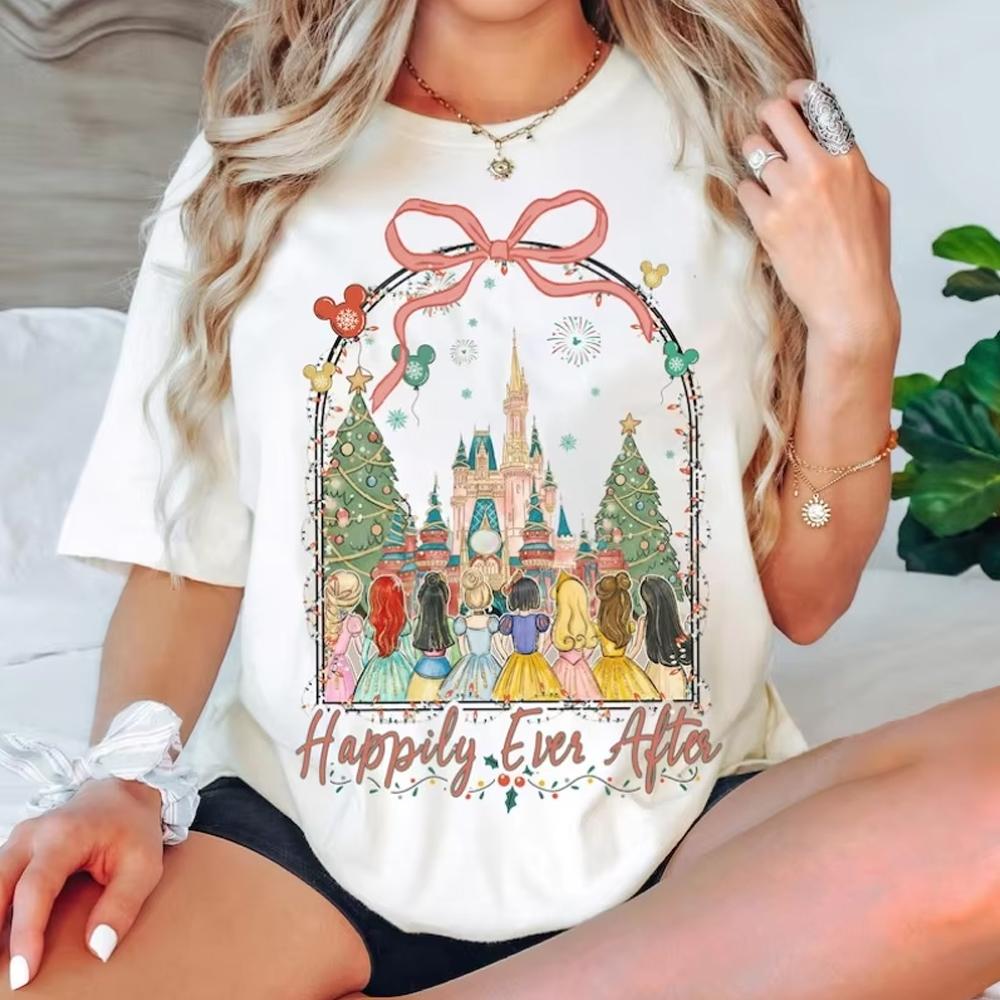 Fashion Princess Christmas Tshirt Cute Unisex Unisexs Girls Shortsleeved Retro Street Y2K Casual Fashion Tops Clothing