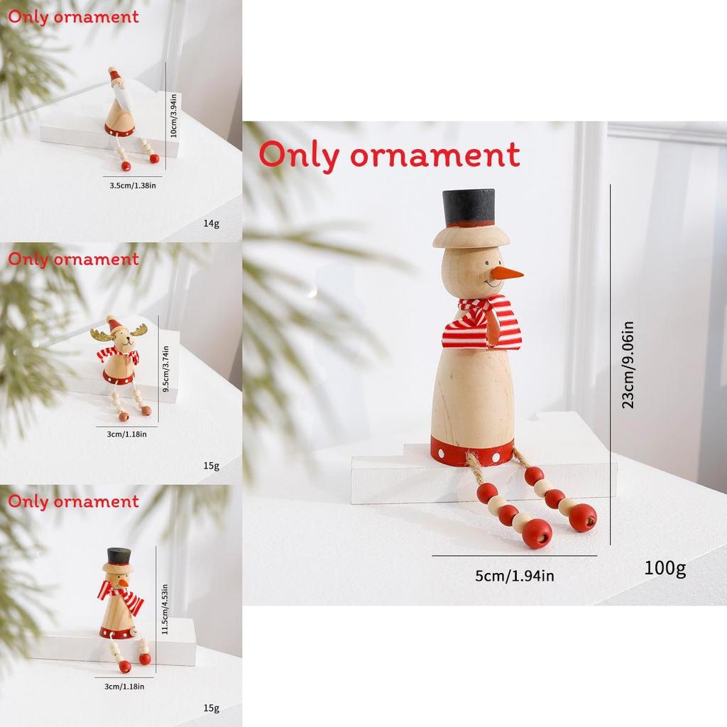 Weihnachtsmann Rentier Schneemann Holz Tischdekoration Für Feiertags-Szenen
