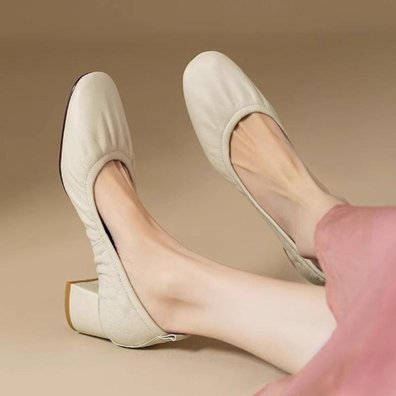 

Fashion Vintage Red Pleated Design Pumps Women Fashion Square Toe Shallow Design High Heel Sandals Elegant Comfort Wedding Bridal Shoes 35