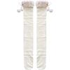 1 Pair Wool Ball Knee High Socks Vertical Stripe Plush Stockings Cute Over Knee Socks  Women Girl