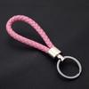 Unisex DIY PU Leather Braided Keychain Woven Rope Pendant Key Ring for Car Bag