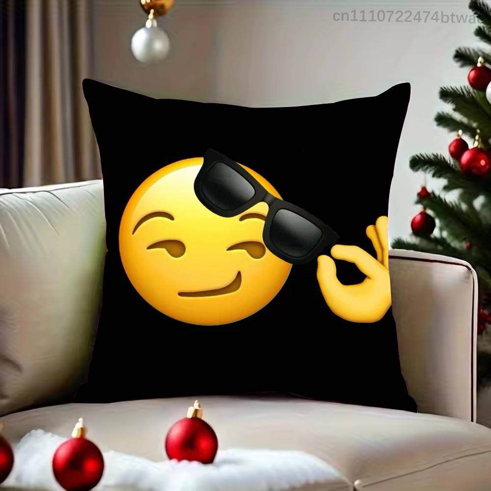 Federe Cuscino con Adesivi Emoji Divertenti Federa Cuscino Carina e Divertente Per Festa di Matrimonio Decorazione per la Casa Comoda Copertura per Cuscino