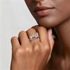 Kupfer Dreiblatt Wappen Weißes Quadrat Zirkonia Ring Damen Jubiläumsgeschenk Verlobungsringe für Damen Herren Schmuck