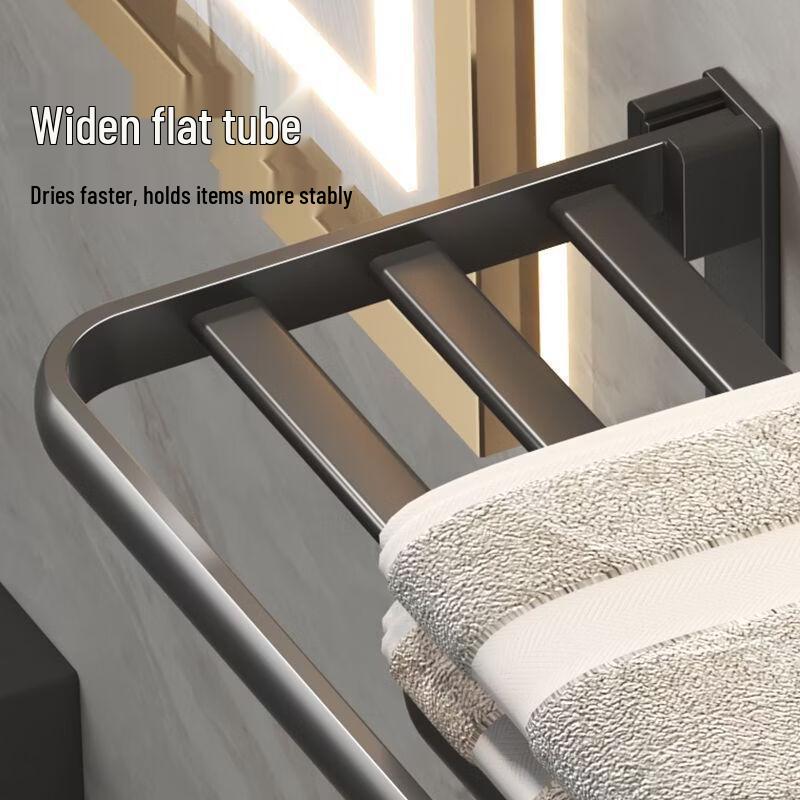 cmaos Upgraded Folding Bathroom Towel Rack with Hooks