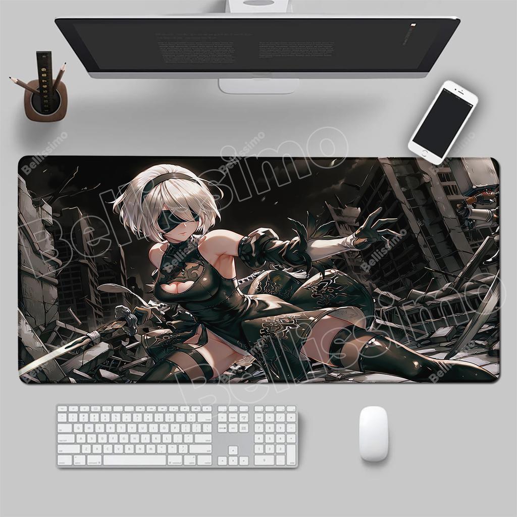 Horká herní dívka NieR Automata YoRHa No. 2 Typ B Podložka pod myš Klávesnice Koberec Gumová Stolní Podložka Herní XXL PC Příslušenství Podložka pod myš