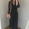 Yujie Lightly Mature French Shirt Dress - Brown for Spring/Summer