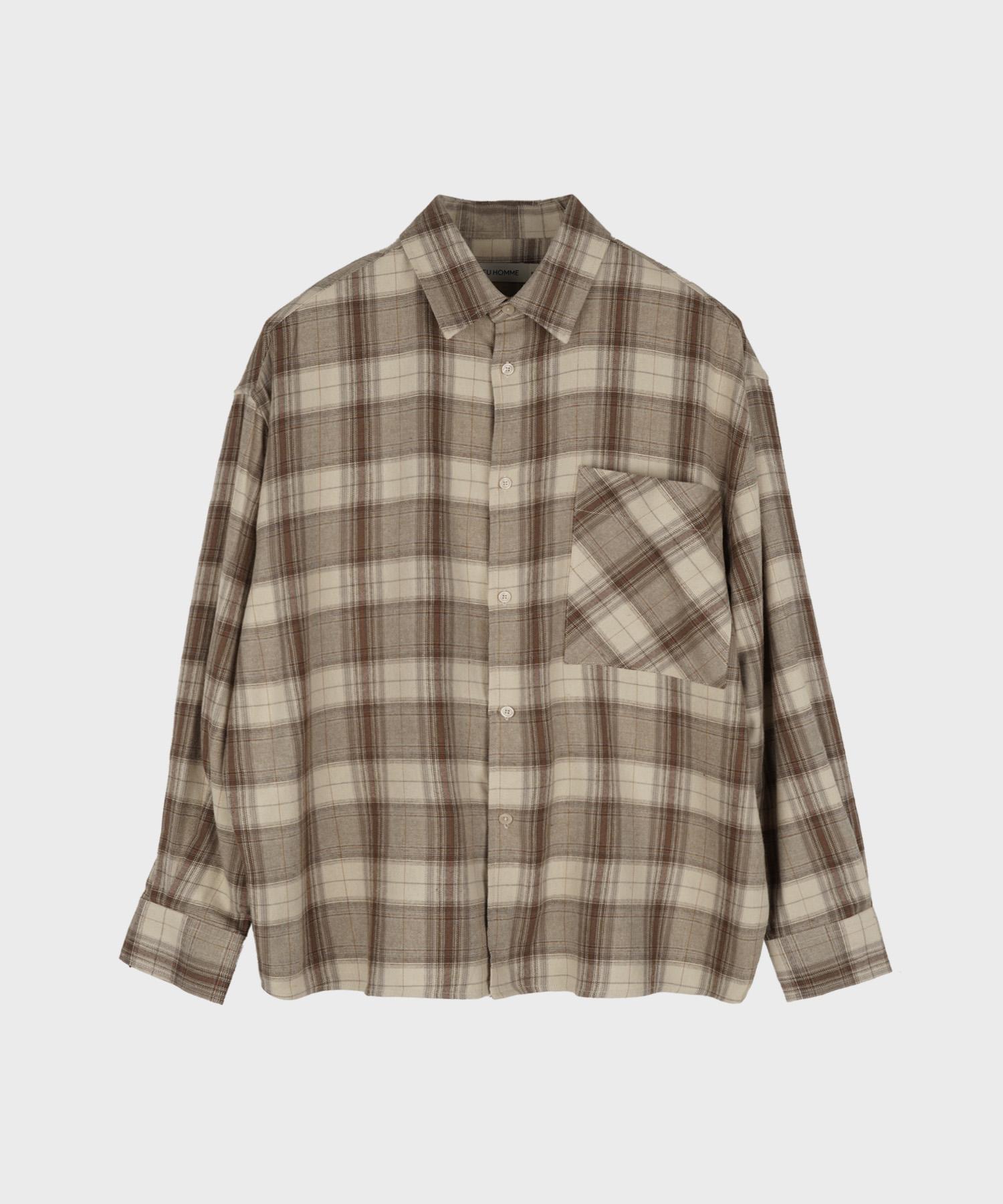 Riu Homme Tones Check Shirt_Beige Beige/M