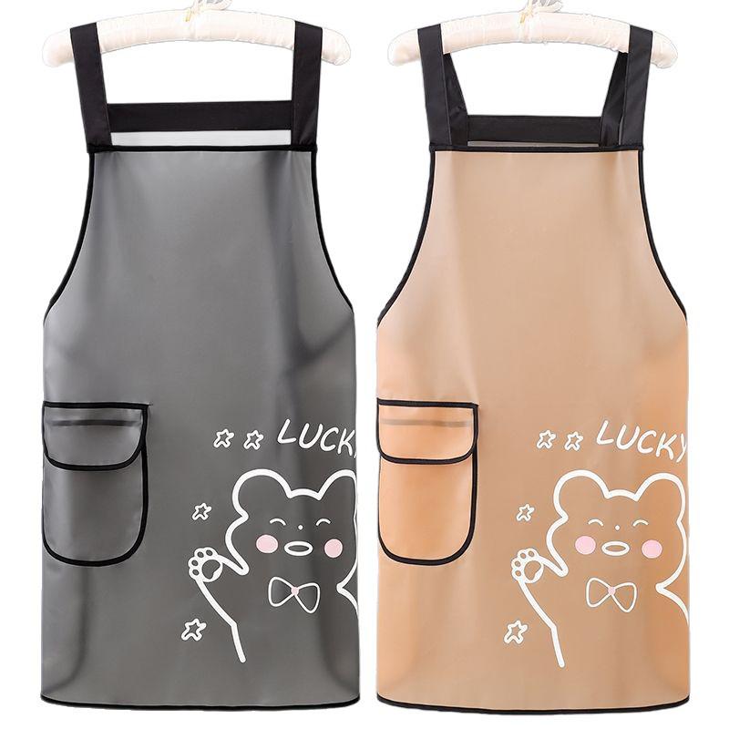Wash-free Waterproof Printed Seafood Apron - Sleeveless, Oil-proof, Semi-transparent Waist Apron for Work.