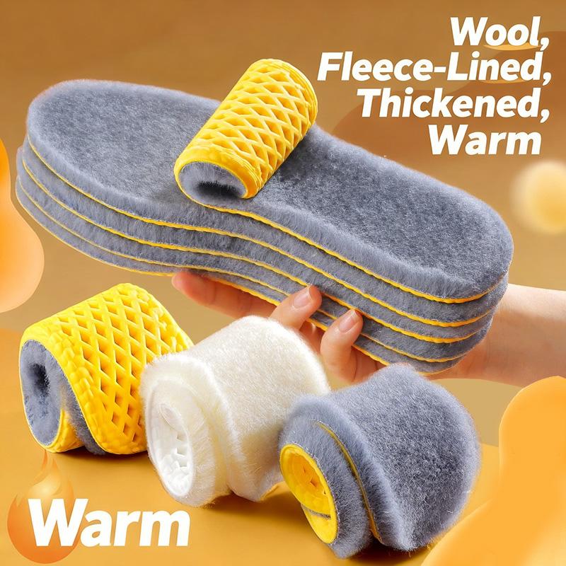 1 Paar Zuschneidbare Belüftete Einlegesohlen Elastizität Unisex Warm Imitierte Wolle Weiche Sohle Baumwolleinlegesohlen